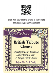 British Tribute Cheese Shelf Talker.