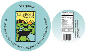 Caly Road Creamery: Waypoint cheese label from Sandy Springs, Georgia.