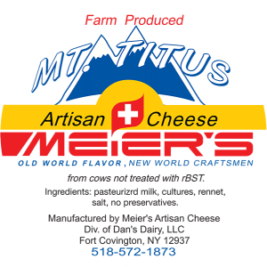 Meier's: Farm Produced Mt. Titus Artisan New York Cheese label.