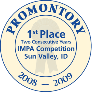 Promontory 1st place IMPA Competition label from Sun Valley, ID cheese label